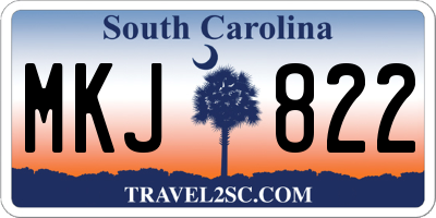 SC license plate MKJ822