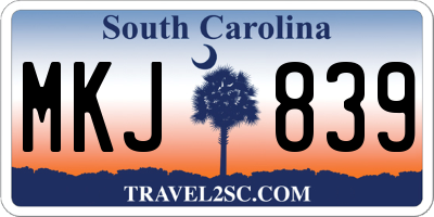 SC license plate MKJ839