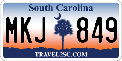 SC license plate MKJ849