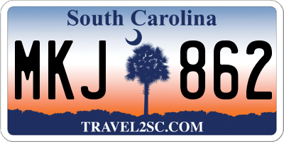 SC license plate MKJ862