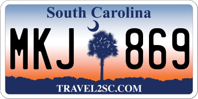 SC license plate MKJ869