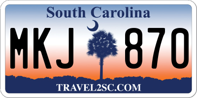 SC license plate MKJ870