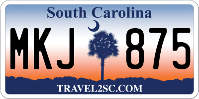 SC license plate MKJ875