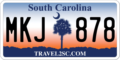 SC license plate MKJ878