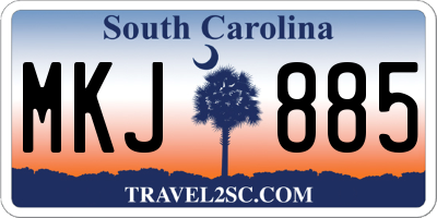 SC license plate MKJ885