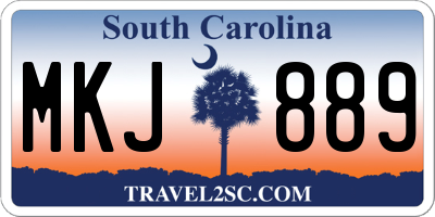 SC license plate MKJ889