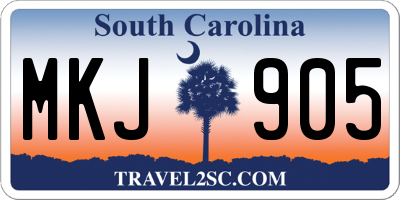 SC license plate MKJ905