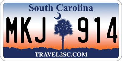 SC license plate MKJ914