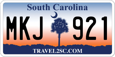 SC license plate MKJ921