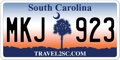 SC license plate MKJ923