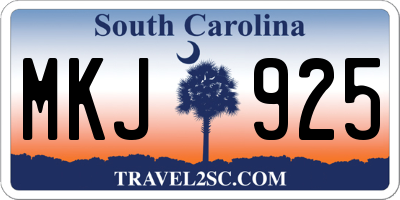 SC license plate MKJ925