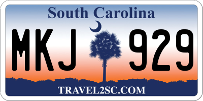 SC license plate MKJ929