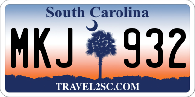 SC license plate MKJ932