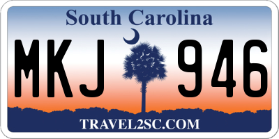 SC license plate MKJ946