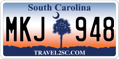 SC license plate MKJ948