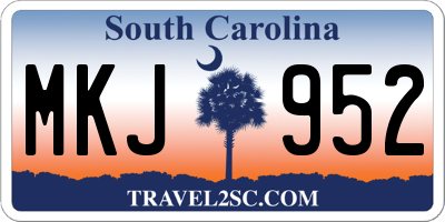SC license plate MKJ952