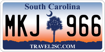 SC license plate MKJ966