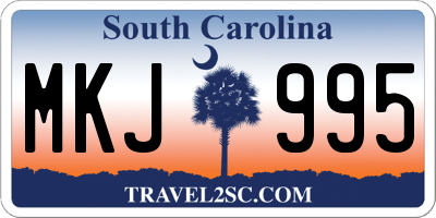 SC license plate MKJ995