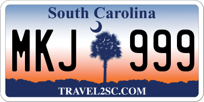 SC license plate MKJ999