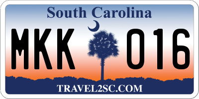 SC license plate MKK016