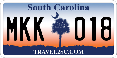 SC license plate MKK018