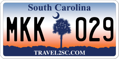 SC license plate MKK029