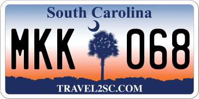 SC license plate MKK068