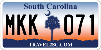 SC license plate MKK071