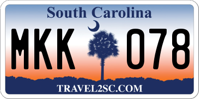 SC license plate MKK078