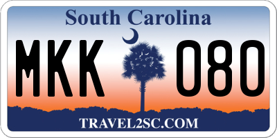 SC license plate MKK080