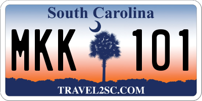 SC license plate MKK101