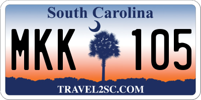 SC license plate MKK105