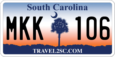 SC license plate MKK106