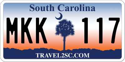 SC license plate MKK117