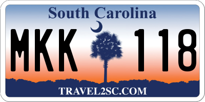 SC license plate MKK118