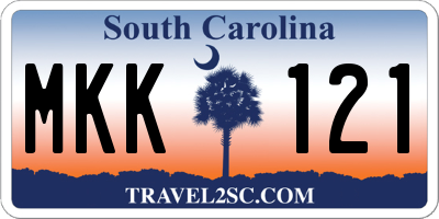 SC license plate MKK121