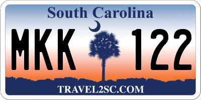 SC license plate MKK122