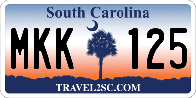 SC license plate MKK125