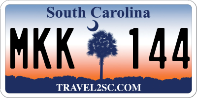 SC license plate MKK144