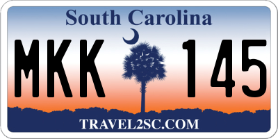 SC license plate MKK145