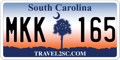 SC license plate MKK165