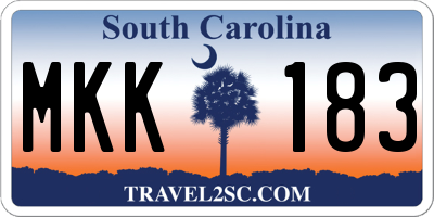 SC license plate MKK183