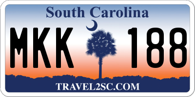 SC license plate MKK188