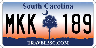 SC license plate MKK189