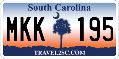 SC license plate MKK195