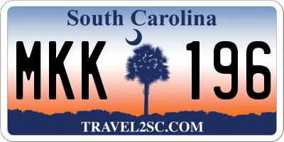 SC license plate MKK196