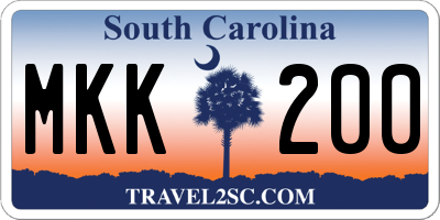 SC license plate MKK200