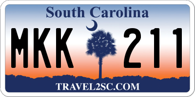 SC license plate MKK211