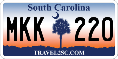 SC license plate MKK220
