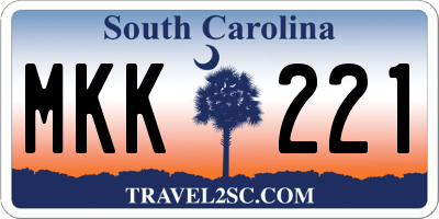 SC license plate MKK221